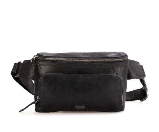 Spikes & Sparrow Leather Hip Bag - Oregon - Black