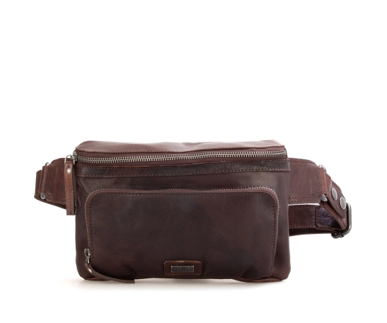 Spikes & Sparrow Leather Hip Bag - Oregon - Dark Brown