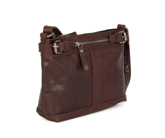 Spikes & Sparrow Leather Crossbody Bag - Arkansas - Dark Brown