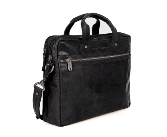 Spikes & Sparrow Leather Laptop Bag - 15 inch - Montana - Black