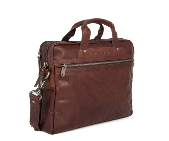 Spikes & Sparrow Leather Laptop Bag - 15 inch - Montana - Dark Brown