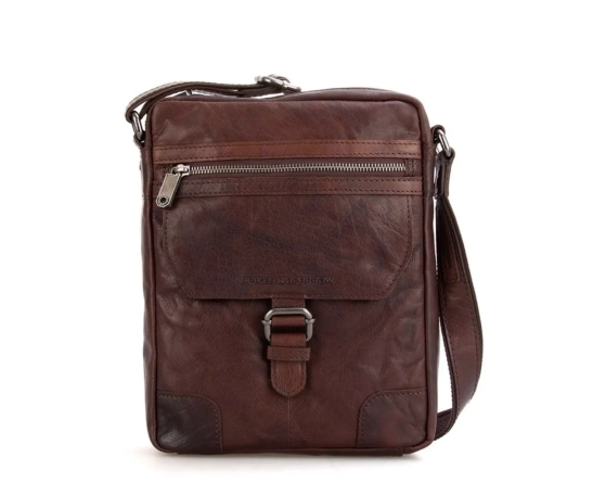 Spikes & Sparrow Leather A5 Crossbody Bag - 10 inch - Nebraska - Dark Brown