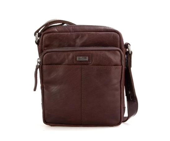 Spikes & Sparrow Leather Crossbody Bag - Vermont - Dark Brown