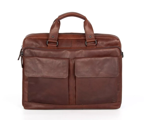 Spikes & Sparrow Leather Laptop Bag - 17 inch - Robert - Dark Brown