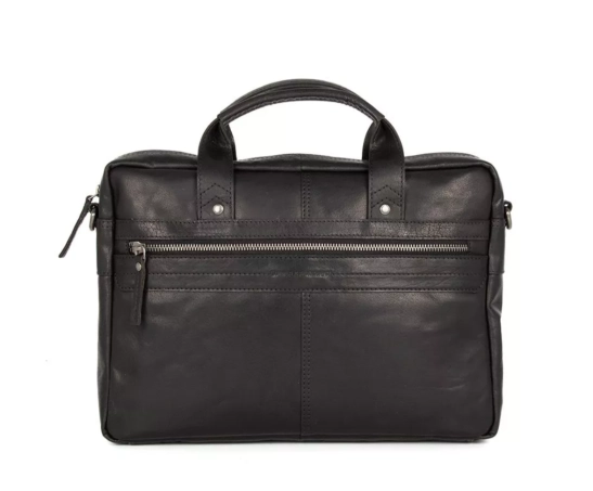 Spikes & Sparrow Leather Laptop Bag - 13.3 inch - Florida - Black