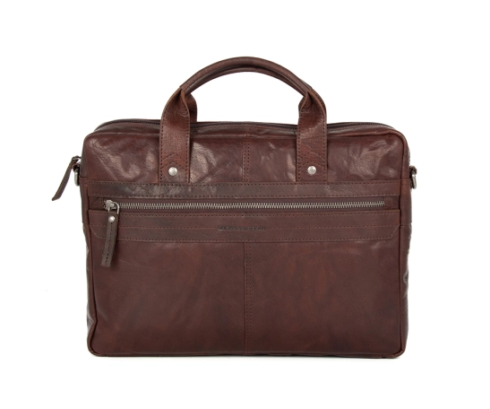Spikes & Sparrow Leather Laptop Bag - 13.3 inch - Florida - Dark Brown