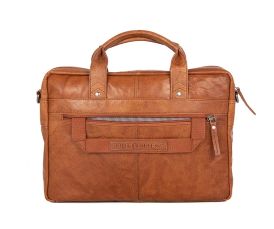 Spikes & Sparrow Leather Laptop Bag - 13.3 inch - Florida - Brandy Cognac