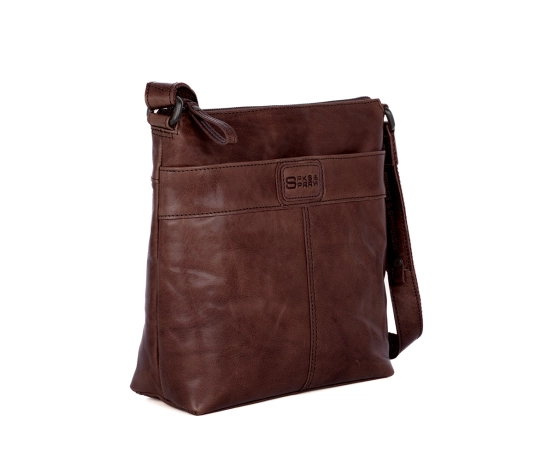 Spikes & Sparrow Leather Crossbody Bag - Deborah - Dark Brown