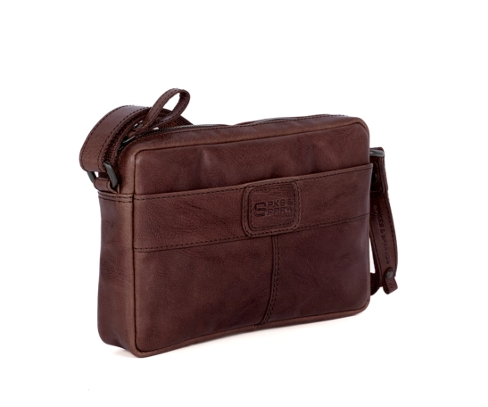 Spikes & Sparrow Leather Crossbody Bag - Eva - Dark Brown