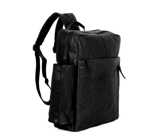 Spikes & Sparrow Leather Hand Luggage Backpack - 15.6 inch - Jonathan - Black