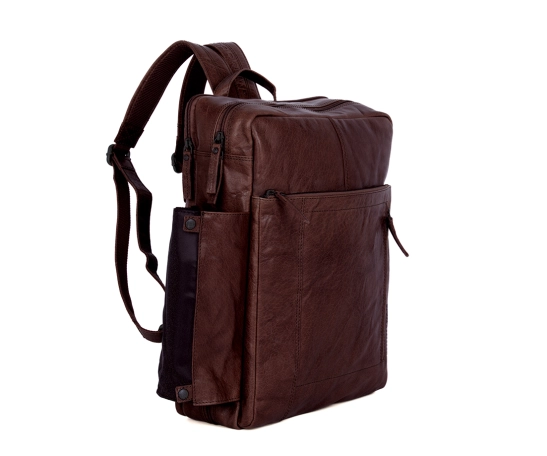 Spikes & Sparrow Leather Hand Luggage Backpack - 15.6 inch - Jonathan - Dark Brown