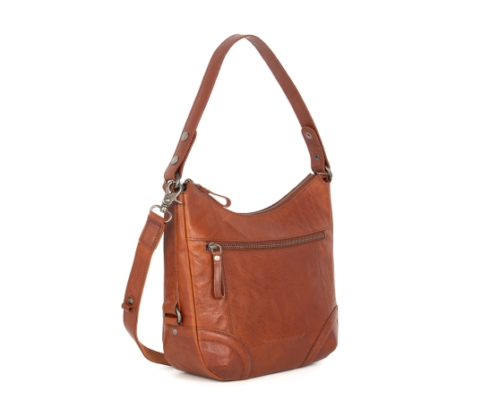 Spikes & Sparrow Leather Shoulder Bag - Candee - Brandy Cognac