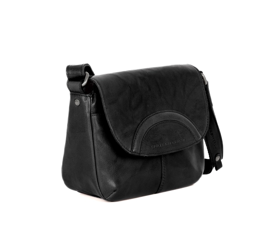 Spikes & Sparrow Leather Crossbody Bag - Kimberlay - Black