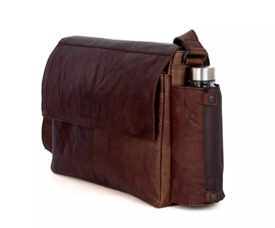 Spikes & Sparrow Leather Laptop Bag - 15.6 inch - Ronn - Dark Brown