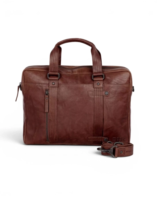 Spikes & Sparrow Leather Laptop Bag - 15.6 inch - Dexter - Dark Brown