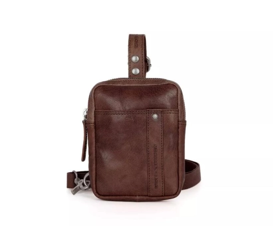Spikes & Sparrow Leather Slingbag - Miami - Dark brown